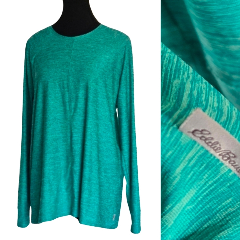 Eddie Bauer FreeDry Green/Teal Performance Shirt, Breathable Activewear, Workout